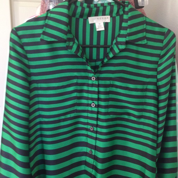 SOLD 🚫Kennar Blue & Green striped popover