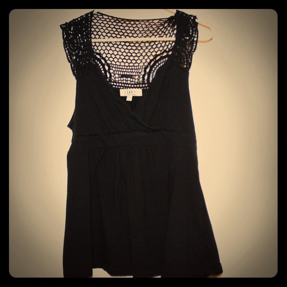lovely black shirt with a plunging neck line.