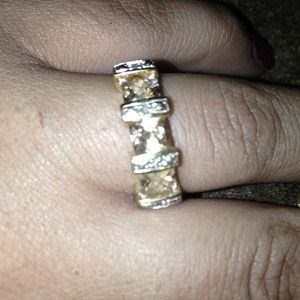 Amethyst and Diamond gold ring