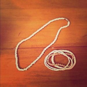 Shell Beaded Necklace and Bracelts