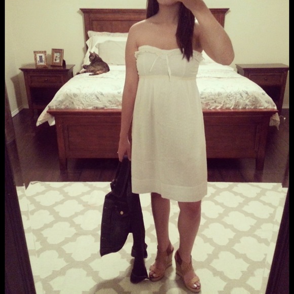 J. Crew White Cotton Sweetheart Tube Dress Sz. 2 - Picture 1 of 3