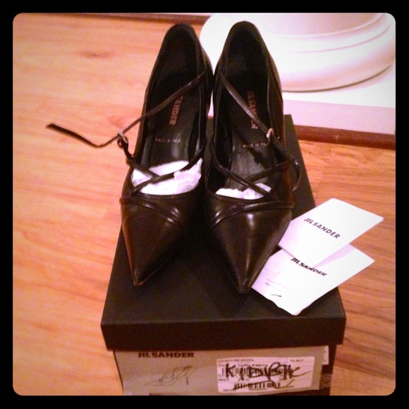 Authentic Jil Sander Strappy Black Heels