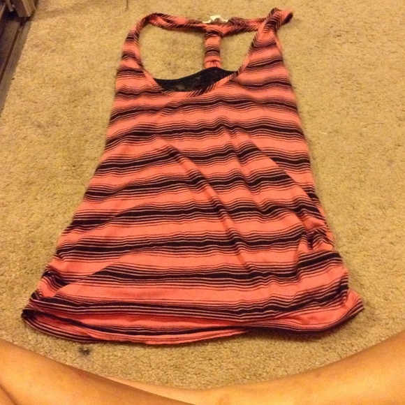 pink and black striped tanktop - Picture 1 of 3