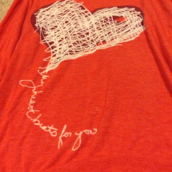 orange heart pull over sweather - Picture 2 of 3