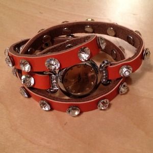 Blingy orange watch