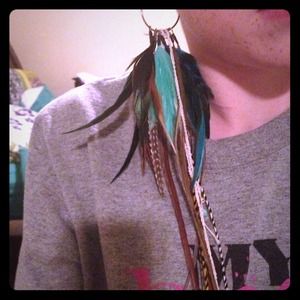 Handmade feather earring