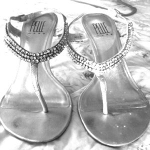 Crystal sandal heels