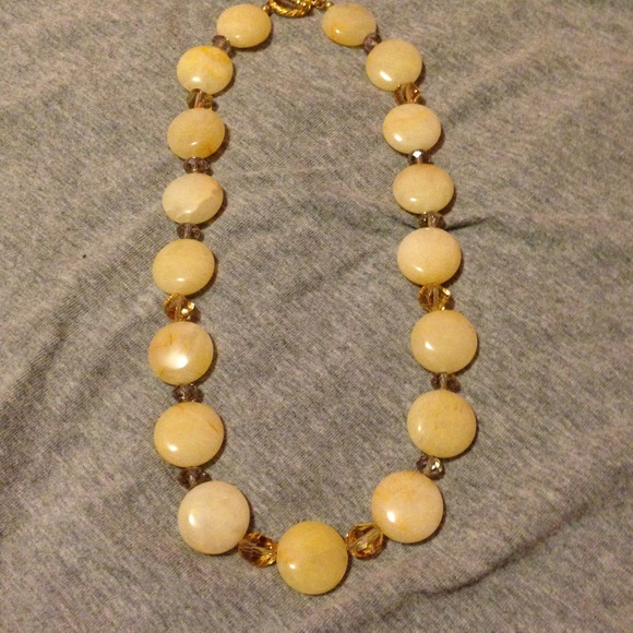 Agate stones with crystals neckless