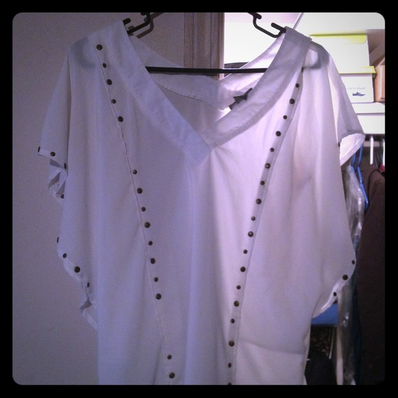 A form fitting slightly see through shirt.