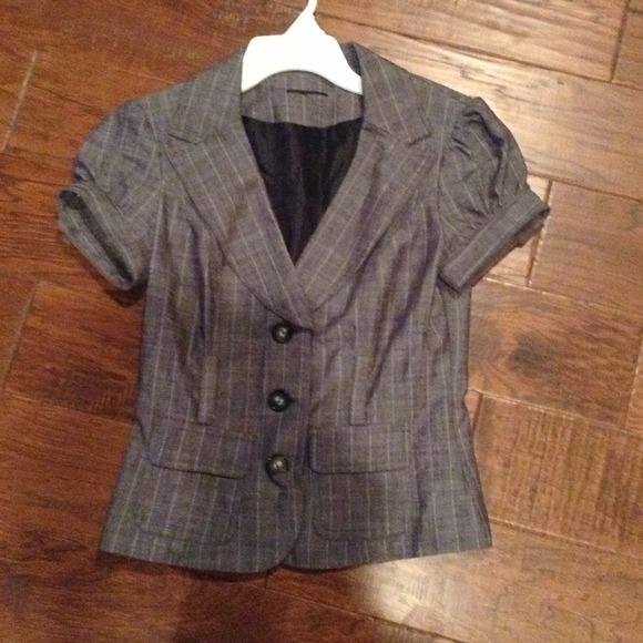 Dark gray pinstripe fitted jacket - Picture 3 of 3