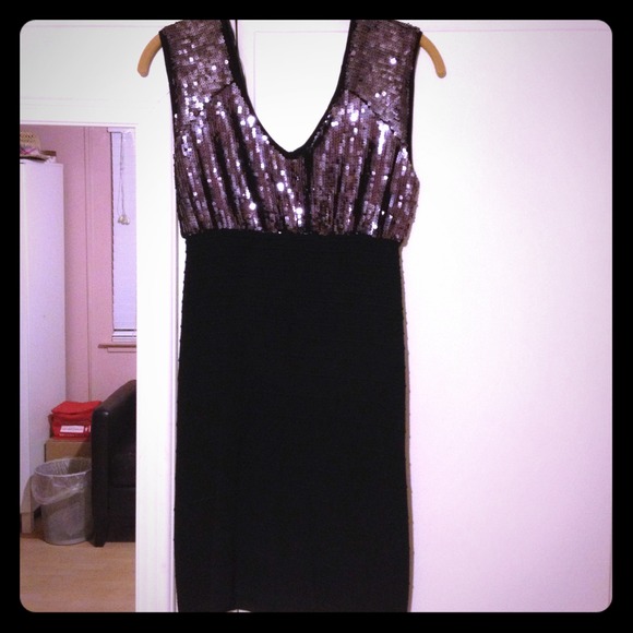 Guess black dress with silver sparkles. Size S.