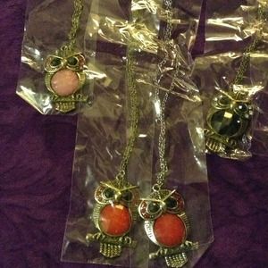 OWL NECKLACES..SILVER OR GOLD TONES