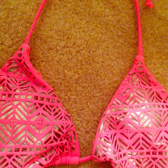 Jackets & Blazers - NWOT HOT PINK WITH SPARKLES BIKINI TOP👙