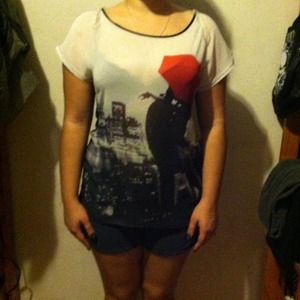 Cute hi-lo shirt black & white