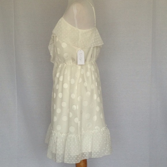 JESSICA SIMPSON WHITE POLK DOT DRESS - Picture 2 of 3