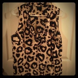 Leopard print Ann Taylor sleeveless top.