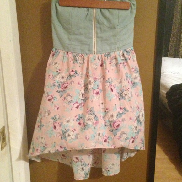 Strapless high-low dress