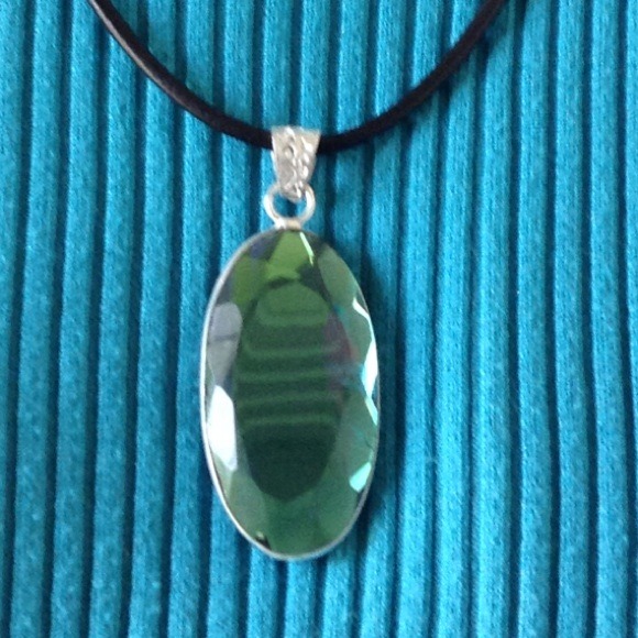 .925 silver mystic aqua pendant BLOW OUT SALE