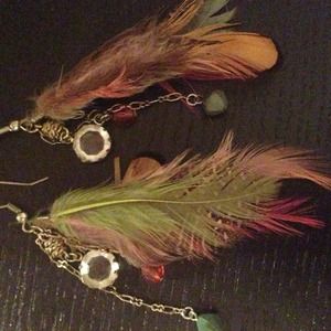 jewel/feather earrings