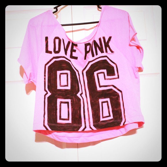 Victoria Secrets PINK crop mesh T