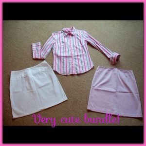 Reduced~~American Eagle button up & 2 Skirts