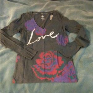 American eagle vneck long sleeve shirt L