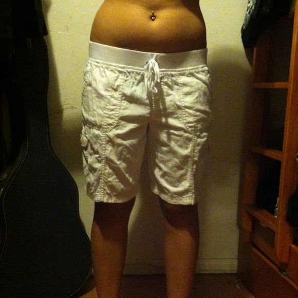 White cargo shorts