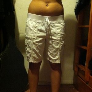White cargo shorts