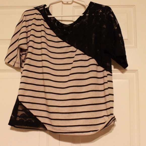 A tan and black lace shirt!