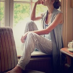 Gray sleeveless cardigan