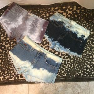 3 pairs of cutoff jean shorts, fits size 26-27
