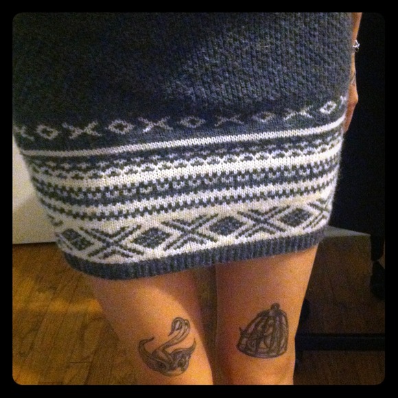 Grey & White Sweater Skirt