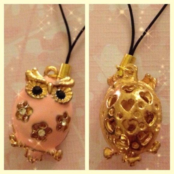💕 Pink Owl Phone Charm