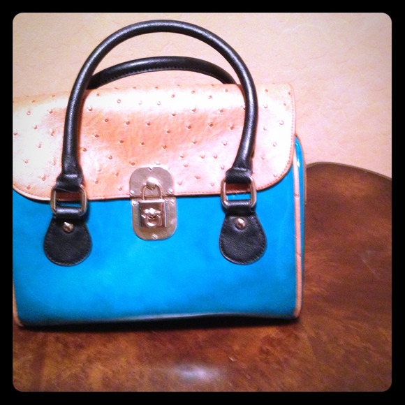 Light green / brown hand bag
