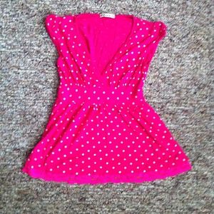 HOLD Polka dot V neck top