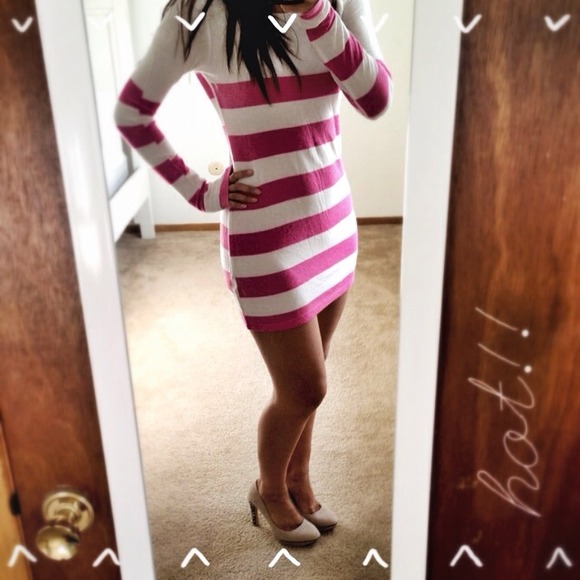 Forever 21 Dresses & Skirts - **HOST PICK** Hot Pink Striped Tunic/Dress