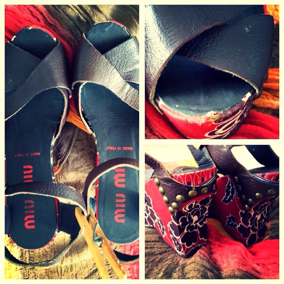 π«π«π«SOLD Miu Miu wedgesπ«π«π« - Picture 3 of 4