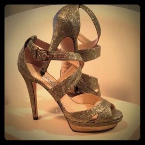 Jimmy Choo
Kuki Glitter Platform Pump, Light Bron