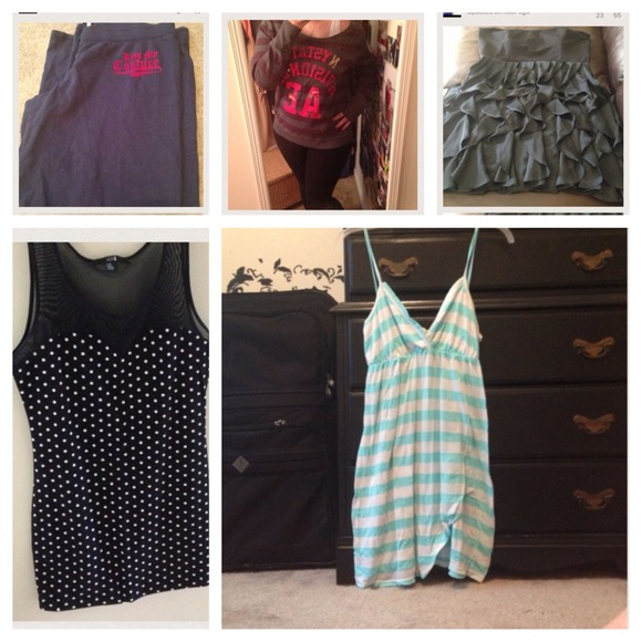 ❗Bundle❗White and aqua blue stripped cover up