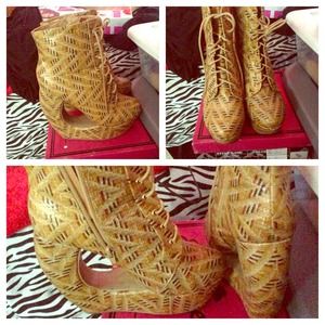 Vintage wedged heels/boots.