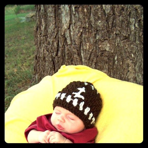 Handmade crochet football hat