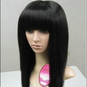 Black Fun synthetic high heat resistant wig💇