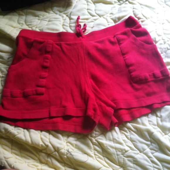 Red stretchy shorts