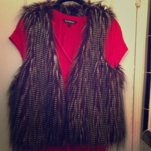 Reduced! Faux feather/fur vest