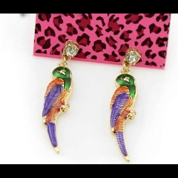 Betsey Johnson colorful bird earrings