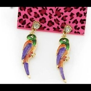 Betsey Johnson colorful bird earrings