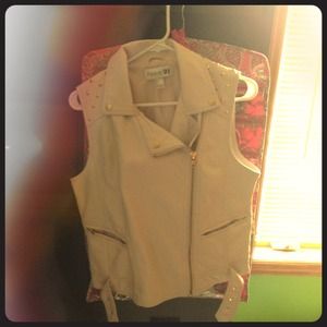 Forever 21 Cream Studded Vest