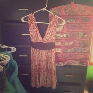 Burnt orange, white, and brown dress :)