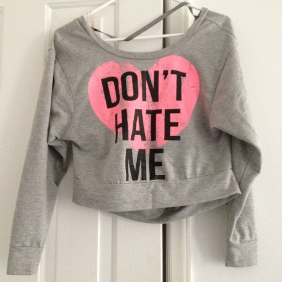 🚫SOLD🚫 "Don't hate me" cropped sweatshirt - Picture 3 of 3