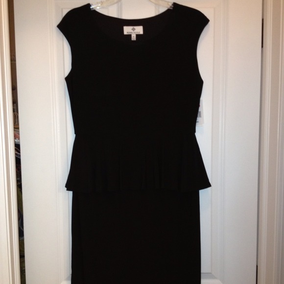 Black Peplum dress size 8 - knee length
